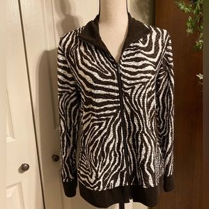 Chico’s sheer zebra print jacket size 1 (medium/8)